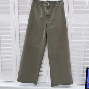 Universal Thread Wide Leg Ankle Jeans Olive Green Size 4